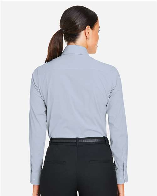 Women's CrownLux Performance® Microstripe Dress Shirt - Navy/ White