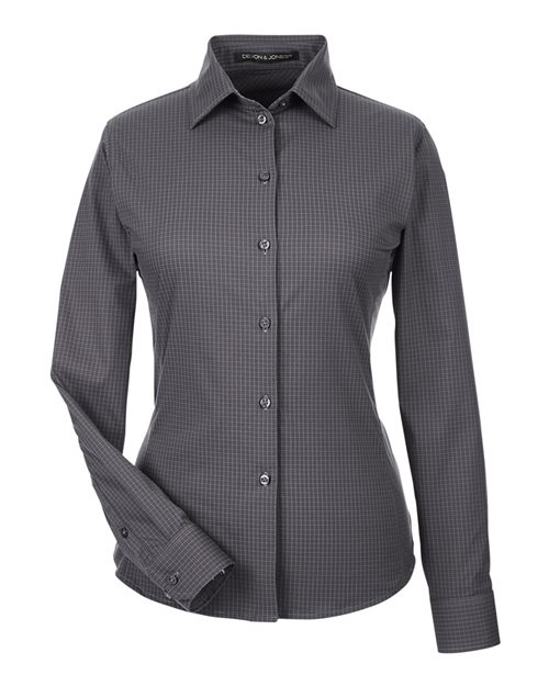 Women's CrownLux Performance® Tonal Mini Check Woven Dress Shirt - Carbon