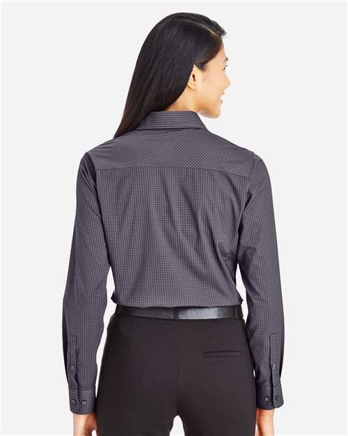 Women's CrownLux Performance® Tonal Mini Check Woven Dress Shirt - Carbon