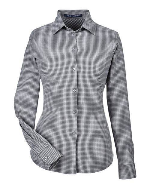 Women's CrownLux Performance® Tonal Mini Check Woven Dress Shirt - Graphite