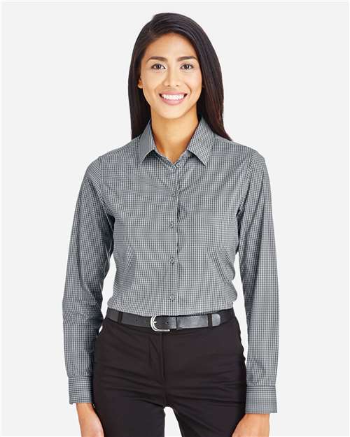 Women's CrownLux Performance® Tonal Mini Check Woven Dress Shirt - Graphite