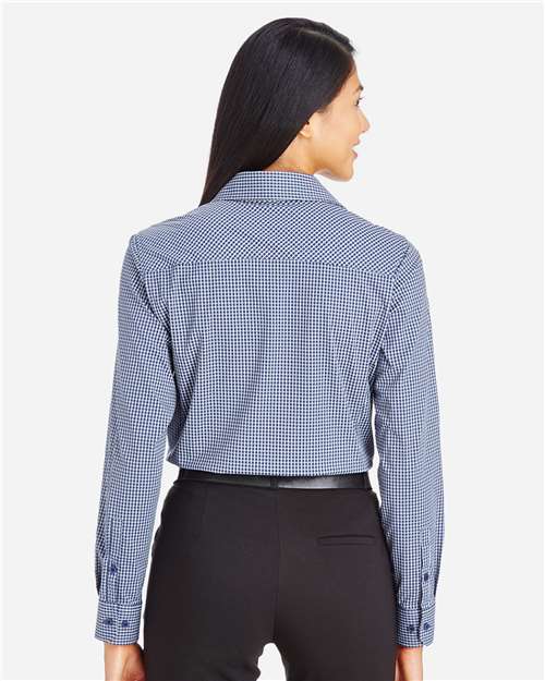 Women's CrownLux Performance® Tonal Mini Check Woven Dress Shirt - Navy