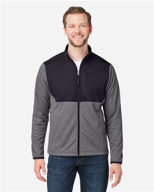 Men's Venture Heathered Stripe Hybrid Jacket - Black/ White