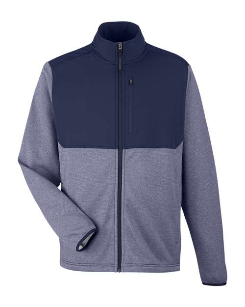 Men's Venture Heathered Stripe Hybrid Jacket - Classic Navy/ White