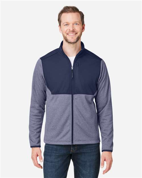 Men's Venture Heathered Stripe Hybrid Jacket - Classic Navy/ White