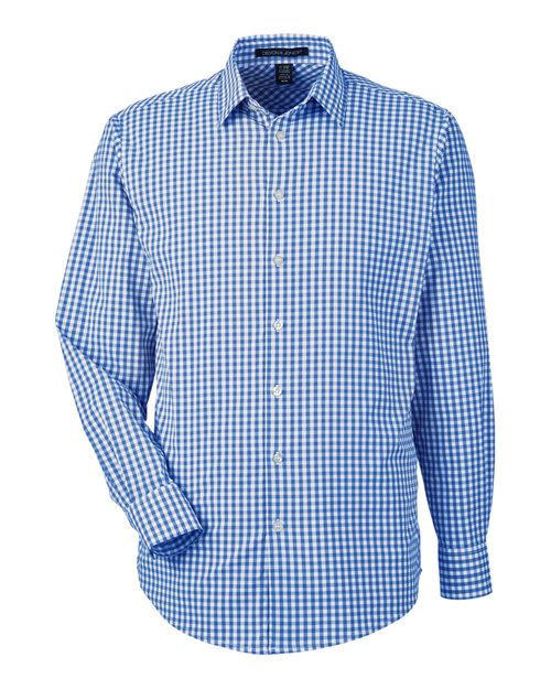 Men's CrownLux Performance® Gingham Dress Shirt - French Blue/ White