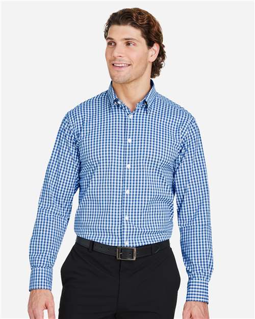 Men's CrownLux Performance® Gingham Dress Shirt - French Blue/ White