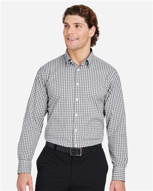 Men's CrownLux Performance® Gingham Dress Shirt - Graphite/ White