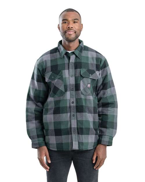Men's Tall Timber Flannel Shirt Jacket - Plaid Green