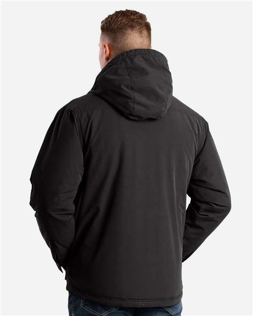 Men's Highland Quilt-Lined Micro-Duck Hooded Jacket - Black