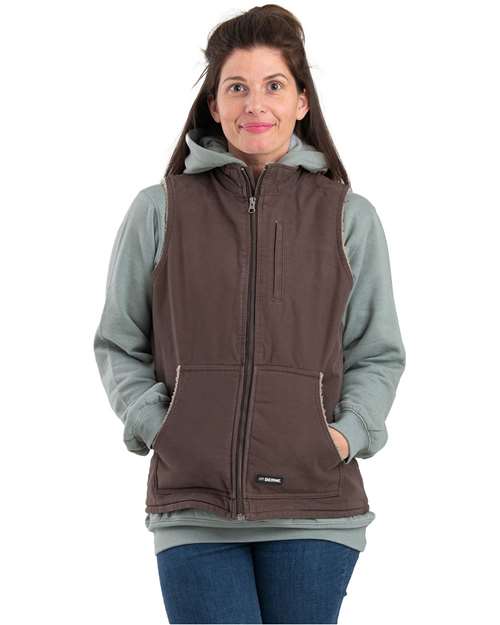 Women's Sherpa-Lined Softstone Duck Vest - Tuscan