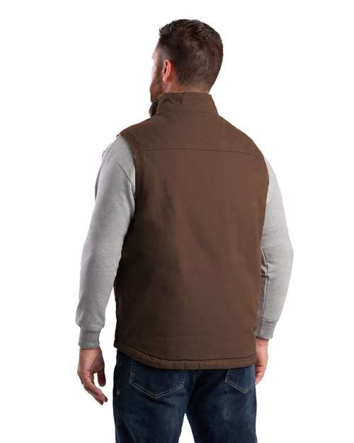 Men's Heartland Sherpa-Lined Washed Duck Vest - Bark
