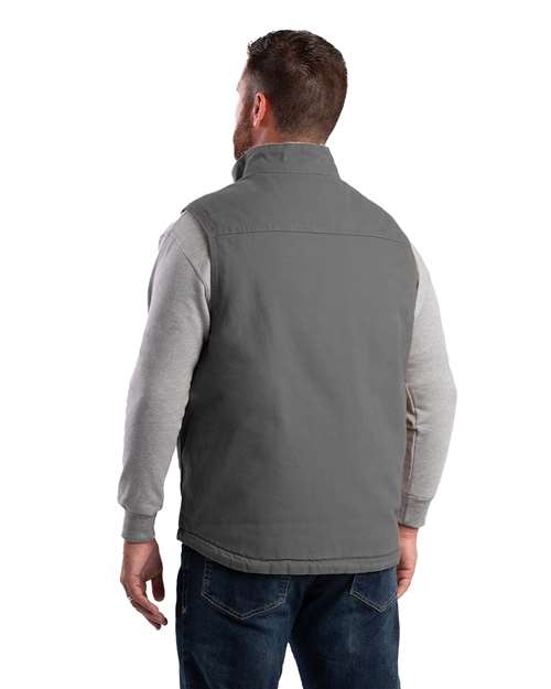 Men's Heartland Sherpa-Lined Washed Duck Vest - Slate