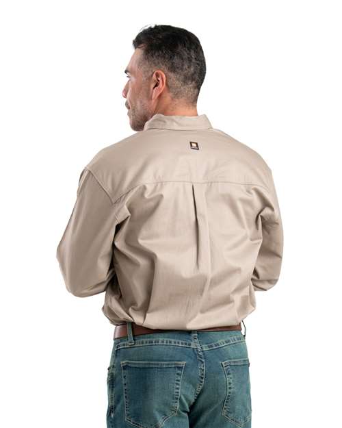 Men's Flame-Resistant Button-Down Work Shirt - Khaki