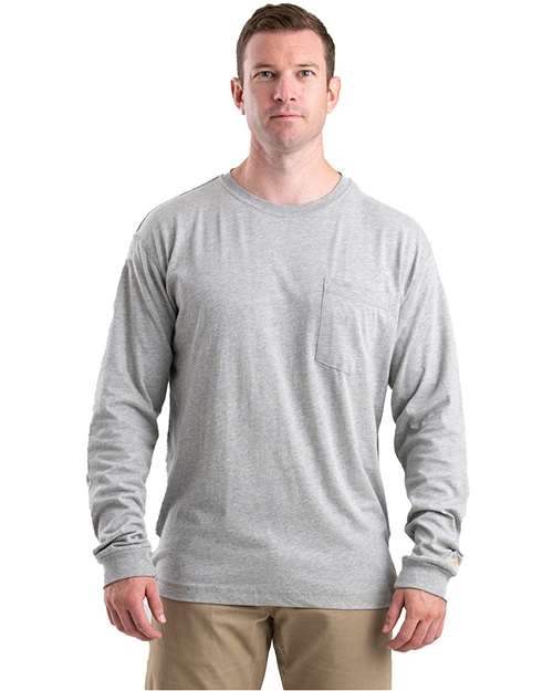 Men's Performance Long Sleeve Pocket T-Shirt - Heather Grey