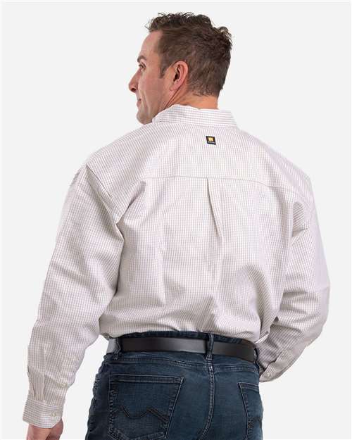 Men's Tall Flame-Resistant Down Plaid Work Shirt - Khaki
