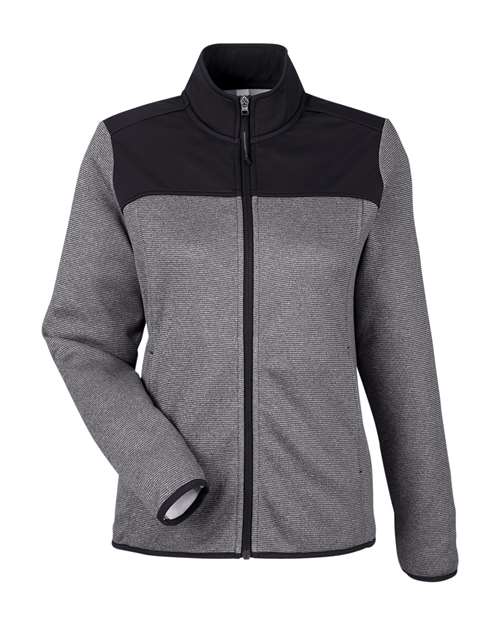 Women's Venture Heathered Stripe Hybrid Jacket - Black/ White