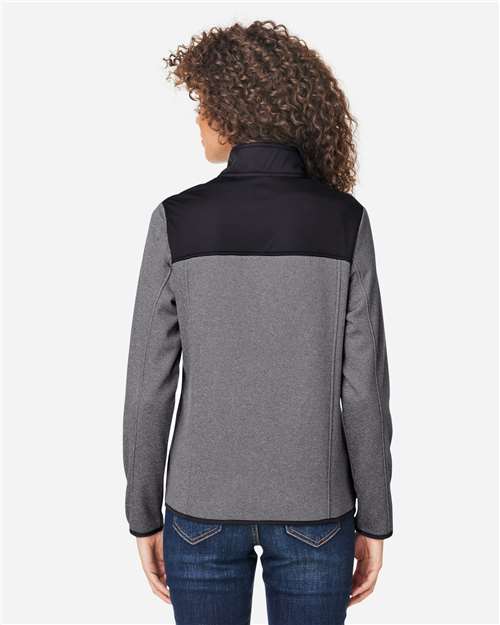 Women's Venture Heathered Stripe Hybrid Jacket - Black/ White