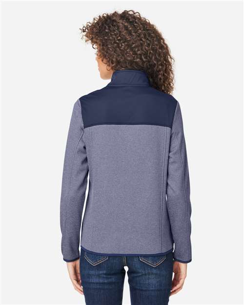 Women's Venture Heathered Stripe Hybrid Jacket - Classic Navy/ White