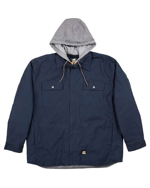 Men's Throttle Hooded Shirt Jacket - Navy