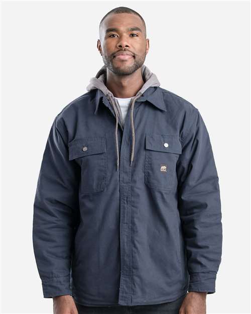Men's Throttle Hooded Shirt Jacket - Navy