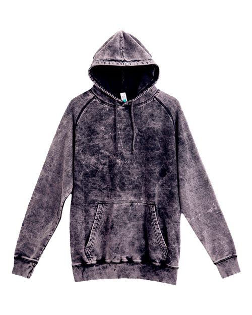 Unisex Vintage Raglan Hooded Sweatshirt - Cloud Black