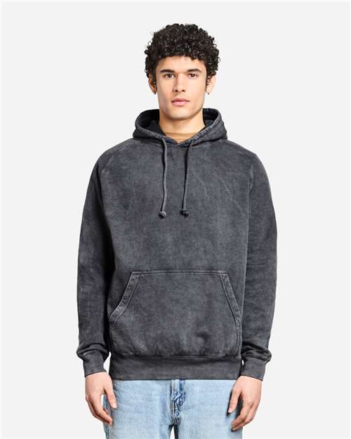Unisex Vintage Raglan Hooded Sweatshirt - Vintage Black