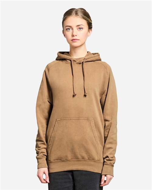 Unisex Vintage Raglan Hooded Sweatshirt - Vintage Camel
