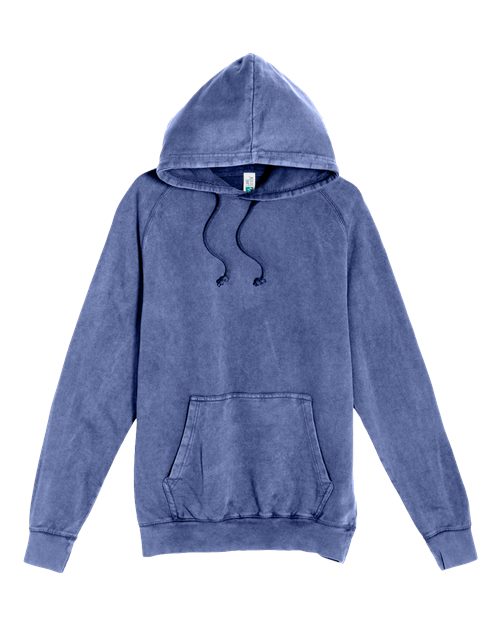 Unisex Vintage Raglan Hooded Sweatshirt - Vintage Denim