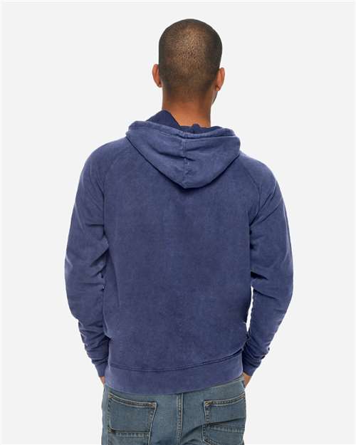 Unisex Vintage Raglan Hooded Sweatshirt - Vintage Denim