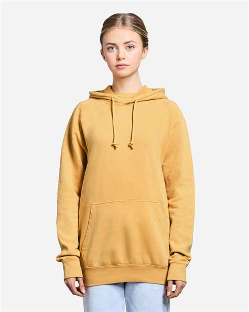 Unisex Vintage Raglan Hooded Sweatshirt - Vintage Mustard