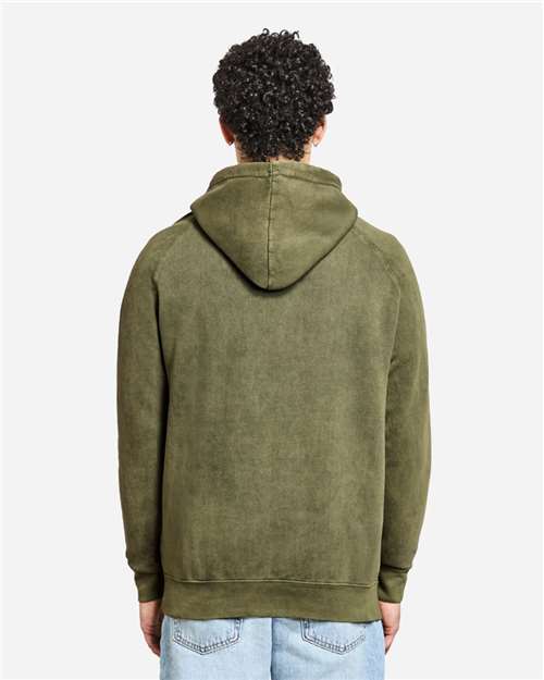 Unisex Vintage Raglan Hooded Sweatshirt - Vintage Olive