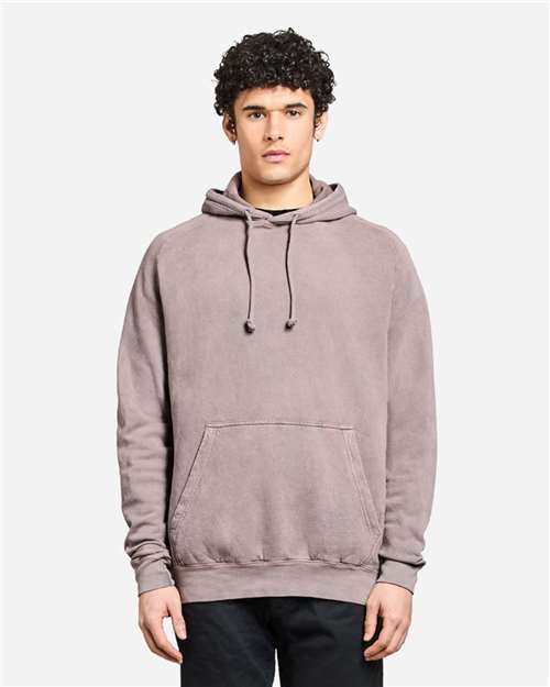 Unisex Vintage Raglan Hooded Sweatshirt - Vintage Zinc