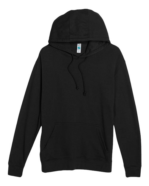 Unisex French Terry Pullover Hooded Sweatshirt - Black