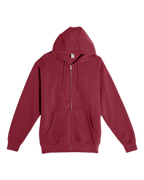 Unisex Premium Full-Zip Hooded Sweatshirt - Burgundy