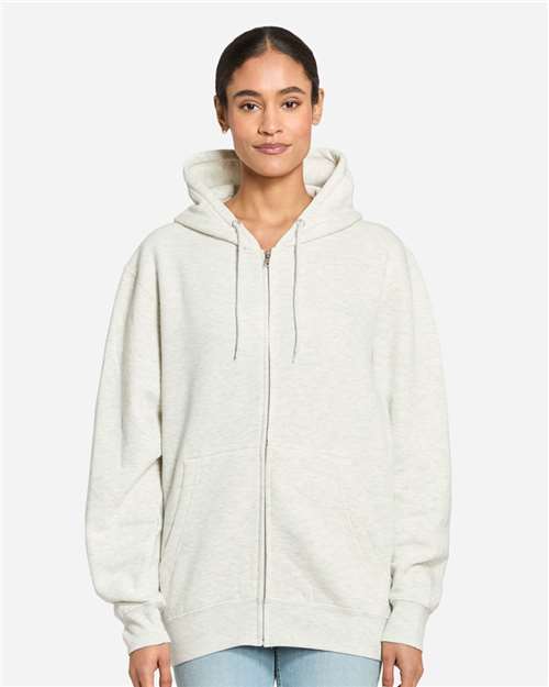 Unisex Premium Full-Zip Hooded Sweatshirt - Oatmeal Heather