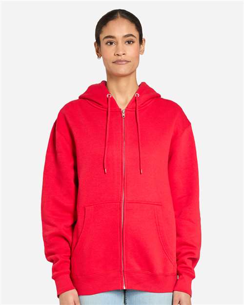 Unisex Premium Full-Zip Hooded Sweatshirt - Red