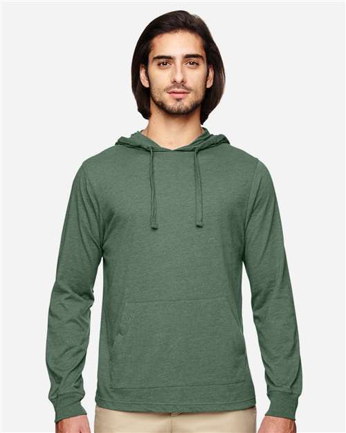 Unisex Eco Jersey Pullover Hooded Long Sleeve T-Shirt - Asparagus