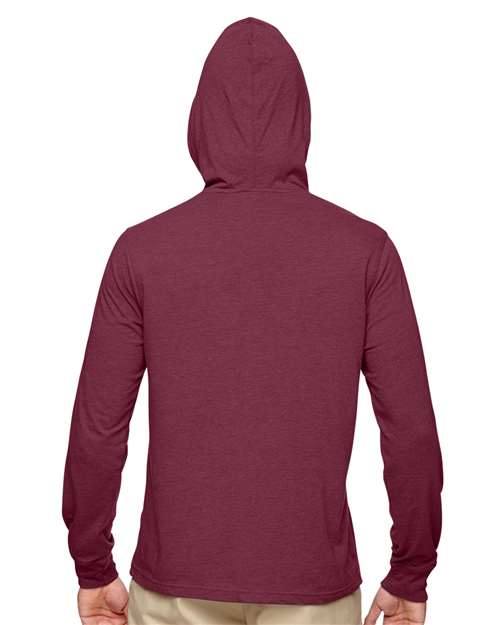 Unisex Eco Jersey Pullover Hooded Long Sleeve T-Shirt - Berry