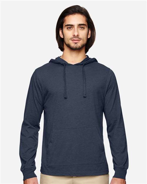 Unisex Eco Jersey Pullover Hooded Long Sleeve T-Shirt - Water