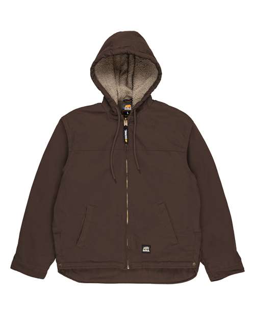 Men's Heartland Washed Duck Hooded Work Coat - Bark