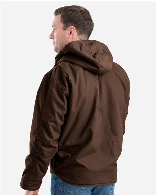 Men's Heartland Washed Duck Hooded Work Coat - Bark