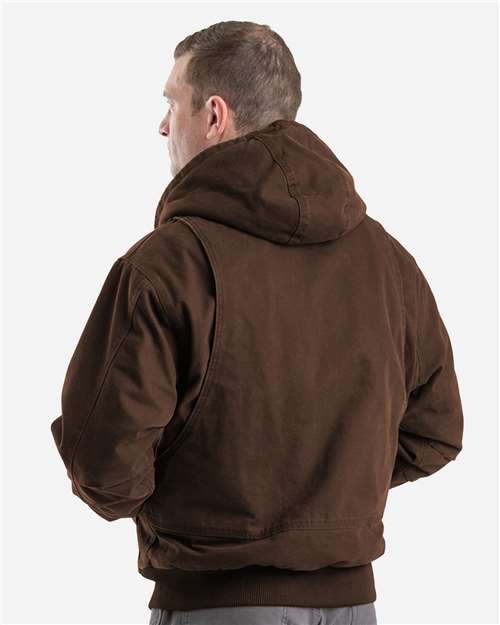 Men's Highland Flex180® Washed Duck Hooded Work Jacket - Bark