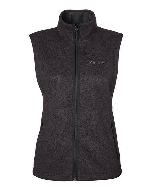 Women's Drop Line Fleece Vest - Black Heather