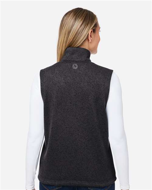 Women's Drop Line Fleece Vest - Black Heather