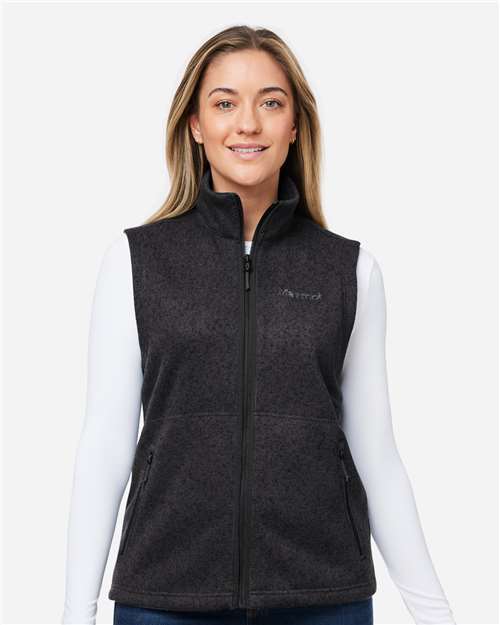 Women's Drop Line Fleece Vest - Black Heather