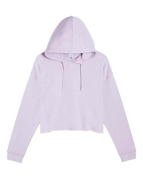 Women's Cropped Fleece Hooded Sweatshirt - Lilac
