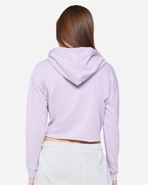 Women's Cropped Fleece Hooded Sweatshirt - Lilac