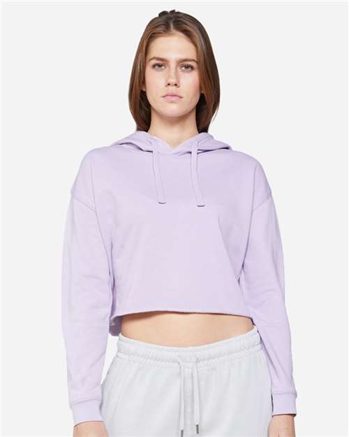 Women's Cropped Fleece Hooded Sweatshirt - Lilac