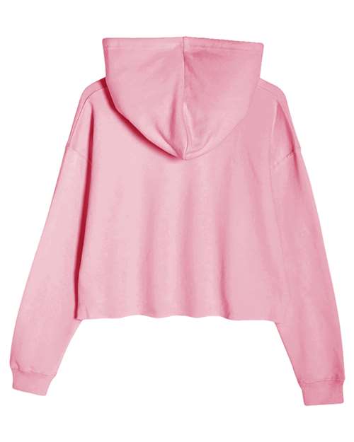 Women's Cropped Fleece Hooded Sweatshirt - Mauve